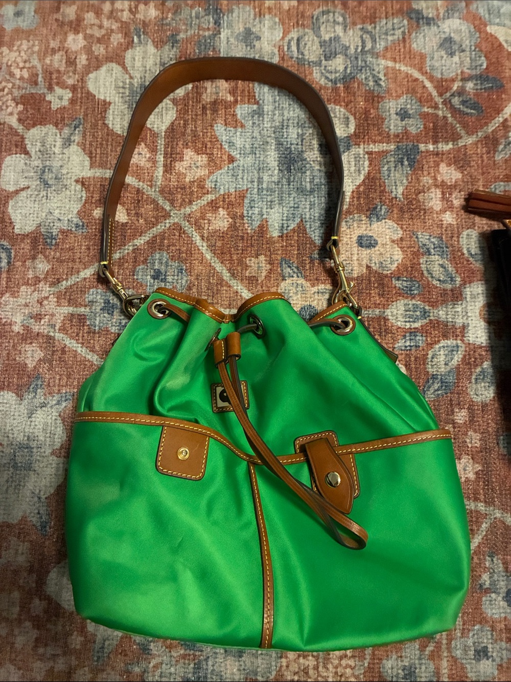 Green Dooney & Bourke Nylon Drawstring Shoulder/Smith Bag